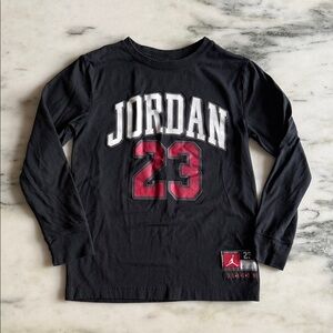Jordan Kids Black and Red Long Sleeve Tee